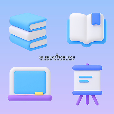 PSD 편집이미지 디자인 교육 컬러 그래픽 책 학습 공책 자료 칠판 도구 프레젠테이션 교육자료 편집3D 문구용품 3D 파일형식