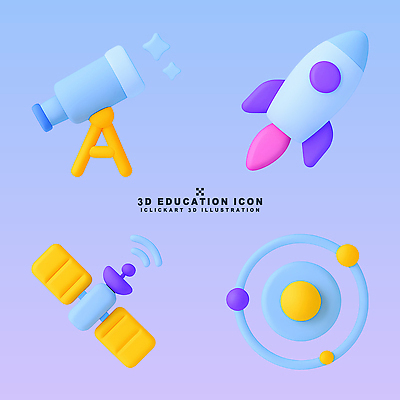 PSD 편집이미지 교육 과학 학습 3D 우주 망원경 인공위성 로켓 탐험 원자 상상력 우주비행 창의력 편집3D 통신 비행 디지털합성 파일형식