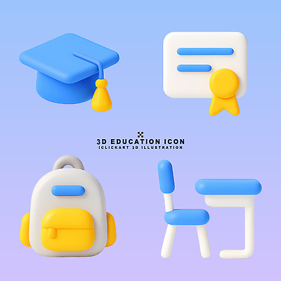PSD 편집이미지 학생 디자인 교육 상징 의자 가방 학사모 학교 성공 학습 3D 책상 학습도구 편집3D 모자_잡화 잡화 가구 컨셉 졸업 디지털합성 교육용품 파일형식