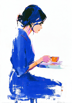 JPG 손 드레스 여자 감정 여유 커피 예술 일러스트 미소 앉기 풍경 일상 컵 파란색 주황색 고요 분위기 차 사색 순간 오후 국내일러스트 AI일러스트 AI콘텐츠 식기 옷 음료 컬러 컨셉 생각 모션 표정 사람 라이프 신체부위 파일형식