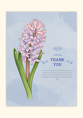 PSD 식물 템플릿 디자인 꽃 감정 예술 분홍색 백그라운드 자연 그래픽 감사카드 그림 화사함 창작 히아신스 이미지템플릿 컬러 컨셉 카드_감사 생태계 파일형식