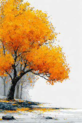 JPG 나무 일러스트 자연 나뭇잎 바닥 풍경 물 강 노란색 고요 가을 조용 뷰티풀 색감 차분 국내일러스트 AI일러스트 AI콘텐츠 자연요소 식물 계절 컬러 컨셉 잎 생태계 파일형식