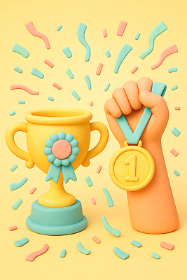 JPG 도형 편집이미지 손 디자인 백그라운드 기념 손잡이 장식 노란색 축하 우승 트로피 금메달 대회 편집3D AI컴퓨터그래픽 AI콘텐츠 컬러 컨셉 신체부위 3D 최고 상_우승 메달 파일형식