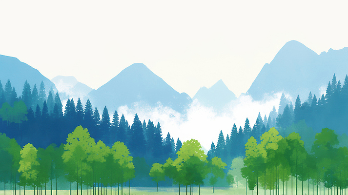 JPG 나무 그릇 컬러 일러스트 자연 하늘 휴식 산 풍경 평화 탐험 기운 숲 시원함 생태계 조화 뷰티풀 청정 경관 국내일러스트 AI일러스트 AI콘텐츠 식물 식기 컨셉 파일형식
