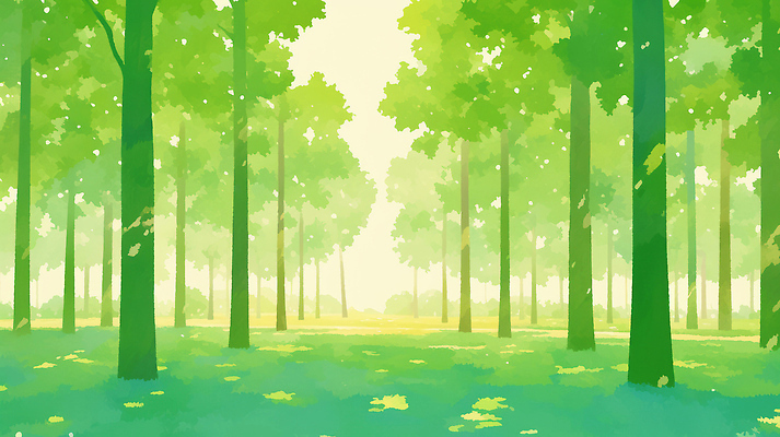 JPG 나무 식물 여유 여행 일러스트 자연 하늘 생명 아침 거리 풍경 초록색 햇빛 평화 환경 고요 산책 숲속 숲 조용 국내일러스트 AI일러스트 AI콘텐츠 주간 감정 컬러 컨셉 휴식 태양 생태계 파일형식