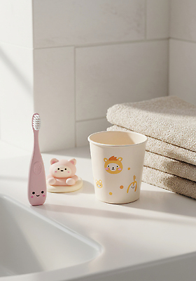 JPG 편집이미지 어린이 가정 수건 위생용품 장난감 귀여움 욕실 아기 칫솔 세면대 편집실사 AI포토 AI콘텐츠 생활용품 컨셉 사람 CG 파일형식