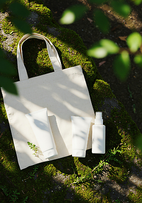 JPG 편집이미지 백그라운드 자연 관리 이끼 여름 햇빛 화장품 상품 피부 친환경 스킨케어 뷰티풀 에코백 편집실사 AI포토 AI콘텐츠 계절 가방 신체부위 태양 뷰티 환경 CG 에코 생태계 파일형식