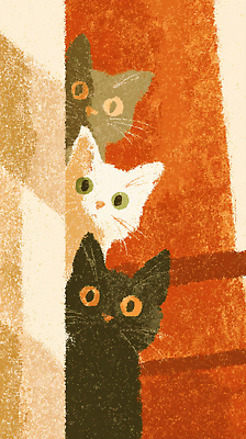 JPG 동물 디자인 일러스트 자연 놀이 주택 따뜻함 친구 반려동물 귀여움 고양이 관찰 편안함 공예 즐거움 호기심 색감 생동감 숨바꼭질 국내일러스트 AI일러스트 AI콘텐츠 감정 컨셉 포유류 관계 모션 취미 건물 감각 생태계 파일형식