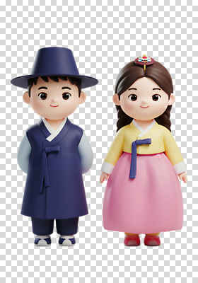 모양 편집이미지 캐릭터 모자 전통 디자인 옷 여자 남자 문화 컬러 한국 누끼 장식 귀여움 한복 저고리 PNG 한국전통 잡화 아시아 컨셉 사람 전통의상 파일형식
