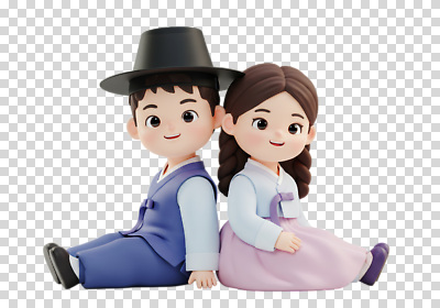 편집이미지 캐릭터 모자 전통 여자 남자 문화 어린이 동화 조명 누끼 앉기 장식 귀여움 한복 PNG 한국전통 잡화 컨셉 모션 사람 전통의상 파일형식