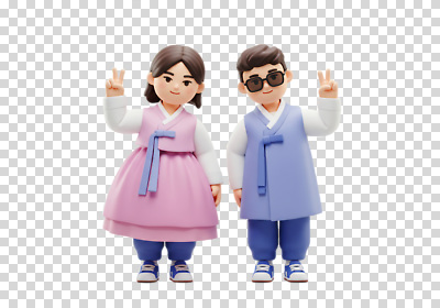 편집이미지 전통 커플 옷 여자 남자 문화 안경 컬러 포즈 한국 웃음 누끼 평화 미니어처 한복 오브젝트 PNG 한국전통 잡화 아시아 컨셉 관계 표정 사람 모형 전통의상 파일형식