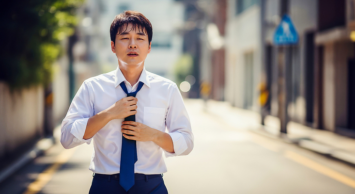 JPG 편집이미지 패션 남자 넥타이 거리 스트레스 직장 풍경 일상 세로 여름 직장인 도심 더위 땀 바쁨 의료성형뷰티 편집실사 AI포토 AI인물포토 AI콘텐츠 직업 잡화 계절 회사 날씨 사람 라이프 도시 CG 파일형식