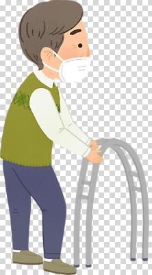 컨셉 건강 성인 치료 파일형식 노년 보행기 연습 안전 마스크 재활 운동 지원 이동 생활 노화 보호 편집이미지 PNG