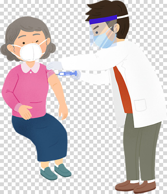 직업 여자 노년 의학 성인 의료진 바이러스 접종 파일형식 백신 예방접종 의사 할머니 건강 코로나바이러스 마스크 환자 병원 진료 편집이미지 PNG