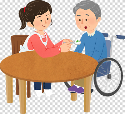 도형 감정 가구 관계 모션 사람 성인 파일형식 여자 노년 휠체어 음식 공급 탁자 원형 친절 간호 돌봄 가족 사랑 따뜻함 행복 편집이미지 PNG