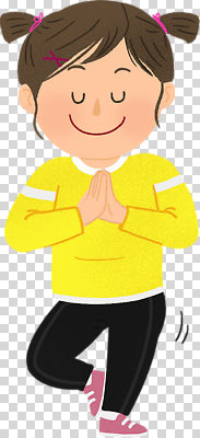 웰빙 여자 어린이 컨셉 표정 건강 사람 운동 감각 파일형식 요가 포즈 웃음 수행 스트레칭 명상 편안함 모션 집중 균형 소녀 편집이미지 PNG