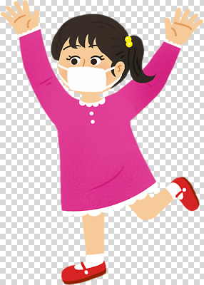 편집이미지 어린이 포즈 놀이 표정 건강 마스크 안전 소녀 달리기 기쁨 보호 즐거움 PNG 여자 감정 컨셉 모션 사람 파일형식