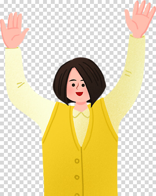 편집이미지 옷 여자 행복 감정 포즈 모션 미소 손짓 노란색 기쁨 표현 분위기 PNG 긍정적 컬러 컨셉 표정 사람 파일형식