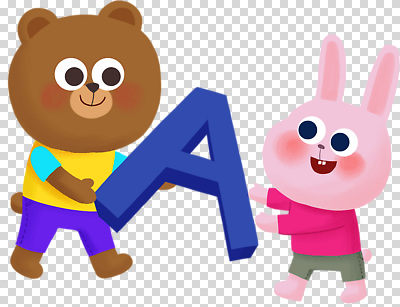 편집이미지 문자 캐릭터 교육 컬러 곰 놀이 함께함 힘 토끼 동료 즐거움 A PNG 동물 알파벳 감정 컨셉 포유류 관계 반려동물 파일형식
