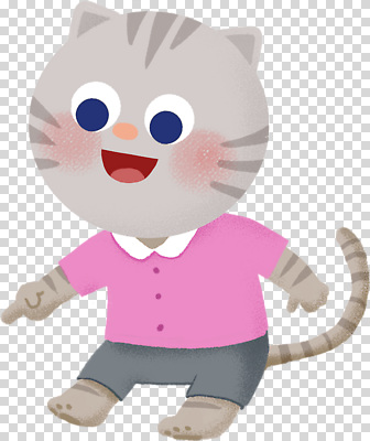 편집이미지 캐릭터 디자인 옷 분홍색 셔츠 바지 손가락 웃음 유행 귀여움 고양이 PNG 생동감 손 컬러 컨셉 상의 포유류 하의 표정 반려동물 파일형식