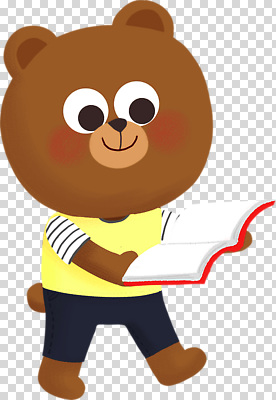 편집이미지 캐릭터 디자인 컬러 곰 책 친구 독서 노란색 귀여움 즐거움 PNG 생동감 동물 감정 컨셉 포유류 관계 파일형식