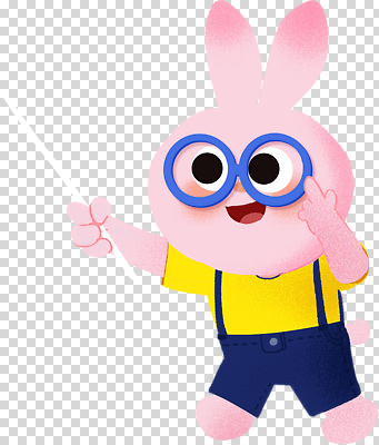 편집이미지 캐릭터 디자인 분홍색 백그라운드 티셔츠 반바지 밝음 파란색 노란색 귀여움 가리킴 토끼 막대기 PNG 초상화 컬러 컨셉 셔츠 바지 포유류 손짓 반려동물 그림 파일형식