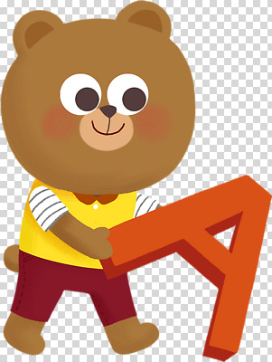 편집이미지 캐릭터 디자인 알파벳 교육 컬러 모션 놀이 동화 귀여움 곰캐릭터 A PNG 상상력 영어 동물캐릭터 컨셉 곰 파일형식