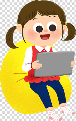 편집이미지 캐릭터 행복 어린이 모션 놀이 웃음 소녀 취미 전자제품 태블릿 즐거움 PNG 안락 여자 감정 컨셉 표정 사람 스마트기기 파일형식
