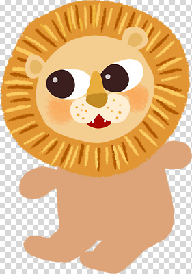 동물 편집이미지 캐릭터 디자인 컬러 놀이 웃음 귀여움 표현 사자 그림 PNG 창의성 컨셉 포유류 표정 파일형식