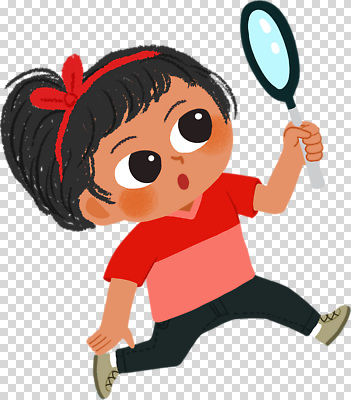 편집이미지 스포츠 모션 소녀 빨간색 검은색 탐험 관찰 즐거움 호기심 장면 확대경 PNG 발견 흥미 여자 감정 어린이 컬러 컨셉 파일형식 사람