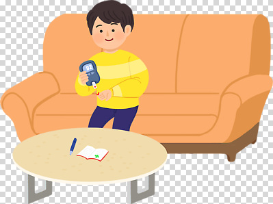 컬러 가구 의자 모션 문구용품 사람 내부 필기구 기계 혈액 파일형식 어린이 혈당 측정기 건강 소파 실내 탁자 공책 펜 찌르기 측정 주황색 편집이미지 PNG