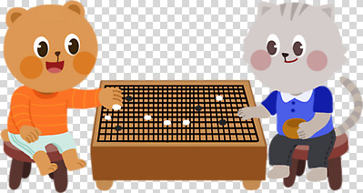 동물 편집이미지 캐릭터 2 놀이 대화 친구 귀여움 게임 돌_바위 즐거움 조화 바둑 PNG 바둑판 색감 감정 컨셉 관계 말하기 파일형식