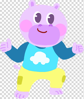 편집이미지 캐릭터 행복 티셔츠 손짓 귀여움 표현 춤 그림 하마 PNG 클라우드서비스 스타일 감정 컨셉 셔츠 포유류 모션 문화예술 서비스 파일형식