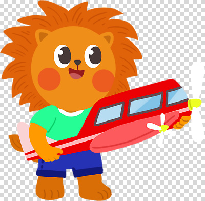 동물 편집이미지 캐릭터 디자인 행복 컬러 놀이 비행기 표정 장난감 귀여움 사자 그림 PNG 감정 컨셉 포유류 항공교통 대중교통 파일형식