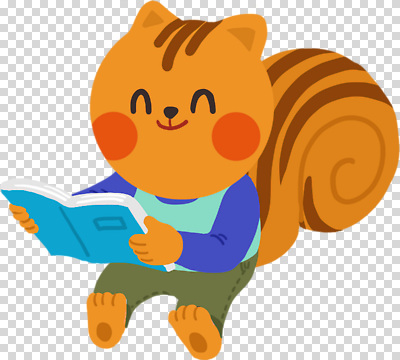 편집이미지 캐릭터 행복 컬러 놀이 휴식 표정 취미 책 귀여움 편안함 읽기 즐거움 다람쥐 PNG 감정 컨셉 모션 감각 설치류 파일형식