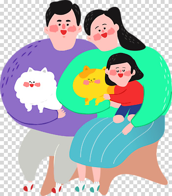 편집이미지 캐릭터 행복 어린이 가족 따뜻함 사랑 일상 파란색 반려동물 부모 포근함 즐거움 그림 PNG 동물 감정 컬러 관계 사람 라이프 감각 파일형식