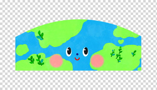 식물 편집이미지 캐릭터 디자인 지구 상징 자연 생명 미소 웃음 초록색 파란색 환경 행성 PNG 창의력 컬러 표정 우주 생태계 파일형식