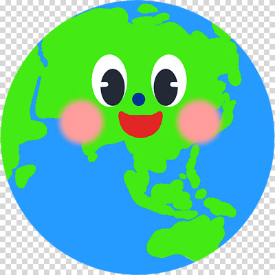 편집이미지 캐릭터 디자인 지구 웃음 초록색 파란색 지구본 귀여움 기쁨 표현 그림 PNG 동아시아 상상력 창의성 감정 컬러 컨셉 표정 파일형식
