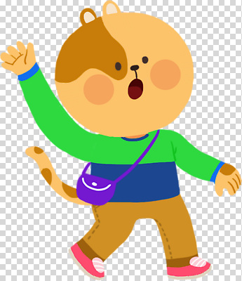 잡화 감정 컨셉 모션 파일형식 동물 캐릭터 걷기 귀여움 컬러 옷 가방 상반신 손짓 놀이 즐거움 편집이미지 PNG