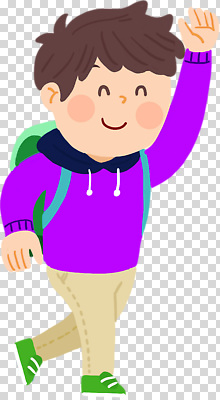 교육 남자 감정 어린이 컬러 상의 가방 관계 모션 표정 사람 라이프 신체부위 파일형식 소년 학교 웃음 손 배낭 길 보라색 스웨터 걷기 행복 표현 외출 친구 일상 편집이미지 PNG