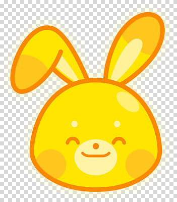 편집이미지 캐릭터 디자인 감정 얼굴 밝음 미소 노란색 귀여움 표현 토끼 귀 PNG 컬러 컨셉 포유류 표정 신체부위 반려동물 파일형식