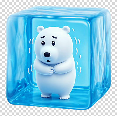 자연요소 계절 컨셉 곰 파일형식 북극곰 캐릭터 얼음 블록 귀여움 차가움 환경 동물 생활 겨울 편집이미지 PNG