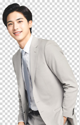 편집이미지 헤어스타일 패션 남자 포즈 넥타이 표정 미소 정장 카메라 자신감 PNG 뷰티풀 의료성형뷰티 스타일 잡화 옷 감정 사람 전자제품 파일형식