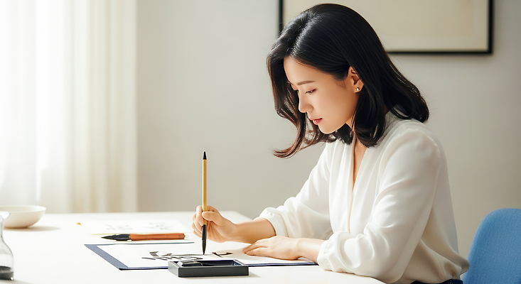 JPG 편집이미지 디자인 여자 종이 예술 모션 실내 일상 펜 작업 스케치 집중 드로잉 창의성 의료성형뷰티 편집실사 AI포토 AI인물포토 AI콘텐츠 컨셉 미술 사람 내부 라이프 필기구 CG 파일형식