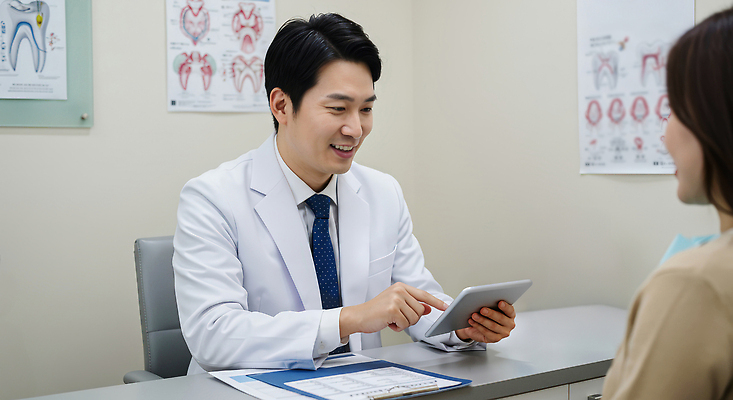 JPG 편집이미지 얼굴 의학 건강 치과 대화 설명 치료 기계 환자 의사 상담 관심 불안감 전문 진료실 의료성형뷰티 편집실사 AI포토 AI인물포토 AI콘텐츠 모션 병원 말하기 신체부위 진료 의료진 CG 파일형식