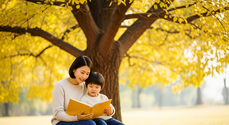 JPG 나무 편집이미지 행복 아들 어린이 가족 자연 엄마 사랑 풍경 책 독서 가을 시간 즐거움 의료성형뷰티 편집실사 AI포토 AI인물포토 AI콘텐츠 식물 계절 감정 관계 사람 CG 생태계 파일형식