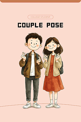 PSD 커플 옷 행복 대학생 포즈 백그라운드 일러스트 학교 사랑 웃음 캐주얼 친구 청춘 귀여움 소통 국내일러스트 학생 교육 감정 컨셉 관계 표정 파일형식