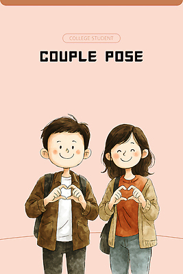 PSD 커플 행복 감정 대학생 포즈 일러스트 따뜻함 표정 사랑 미소 손짓 캐주얼 친구 하트 소통 뷰티풀 아기자기 국내일러스트 모양 학생 옷 컨셉 관계 모션 파일형식