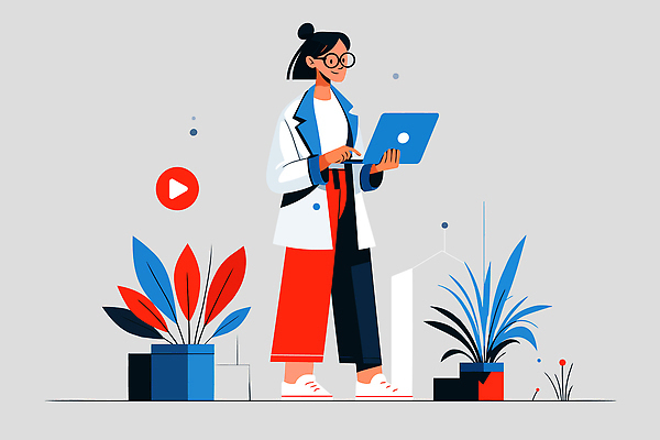 식물 디자인 옷 여자 안경 컬러 일러스트 자연 아이디어 직장 실내 캐주얼 태블릿 디지털 공간 작업 집중 모던 조화 창의성 국내일러스트 AI파일 잡화 컨셉 회사 사람 내부 전자제품 스마트기기 생태계 파일형식 벡터