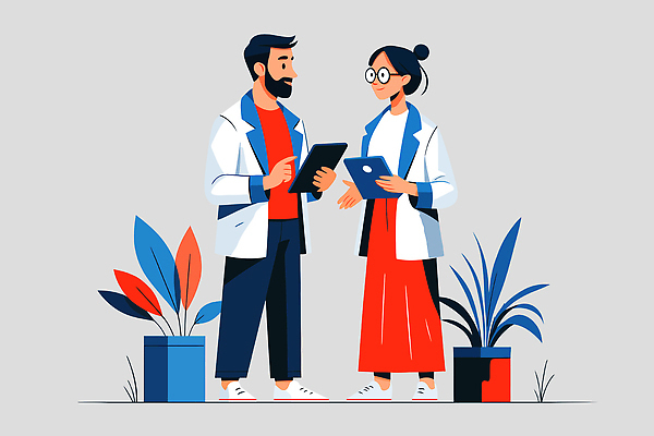 직업 디자인 과학 일러스트 의학 협력 실내 건강 실험 대화 환경 기계 진료 환자 의사 정보 표현 전문직 소통 국내일러스트 AI파일 컨셉 말하기 내부 의료진 파일형식 벡터